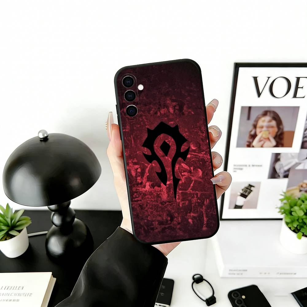 W-Warcraft G-Game Phone Case Black Silicone Soft For Samsung Galaxy A73,A72,A71,A70,A53,A52,A51
