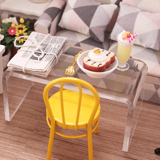 Furniture Model Table Good Craftsmanship Adorable Plastic Dollhouse Coffee Small Table Leisure Mini Model for Micro Landscape