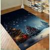 Winter Wonderland Rug, Christmas Tree Design Carpet for Festive Home Decor, Snowy Night Theme Floor Mat