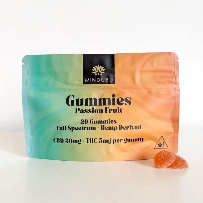 

20 Gummies CBD 30mg + THC 5mg (Fruit de la passion) 1 sachet