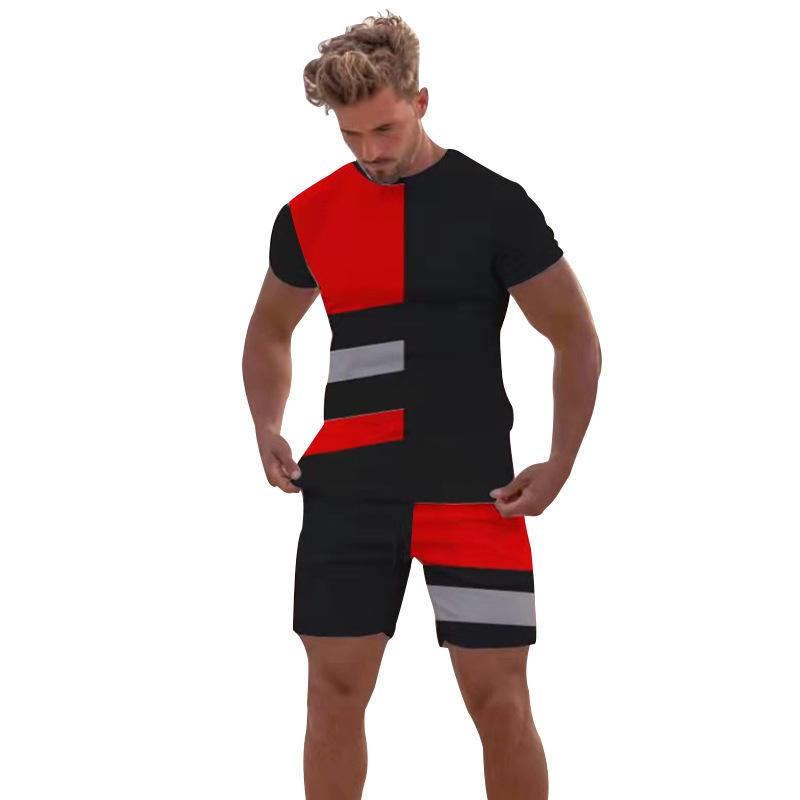 

Мужская одежда Футболки Мужская одежда Шорты Комплекты Комплект из двух частей Мужские летние спортивные штаны больших размеров Мода Повседневная