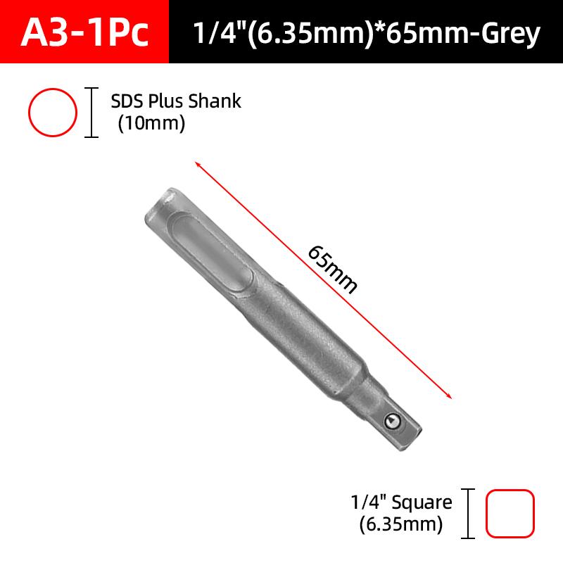 1/4"3/8"1/2" SDS Plus Socket Driver Drill Quick Change Hex Extension Adaptors Connector Hammer Drilling Bit Nut Impact Head Tool