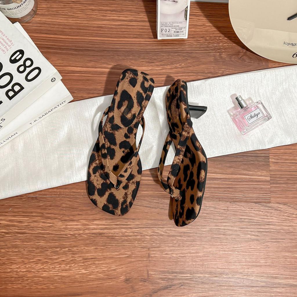 Summer New High-heeled Sandals Women's High-end Flip-flops Toe Slippers Women's Shoes with Heels To Go Out