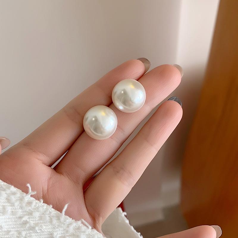 15mm Minimalist White Simulated Pearl Round Clip On Earrings For Women No Piercing Wedding Party Jewelry