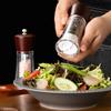 Transparent Acrylic Pepper Grinder Set With Base,Manual Solid Wood Head Rose Sea Salt Pepper Mills Western Seasoning Grinding