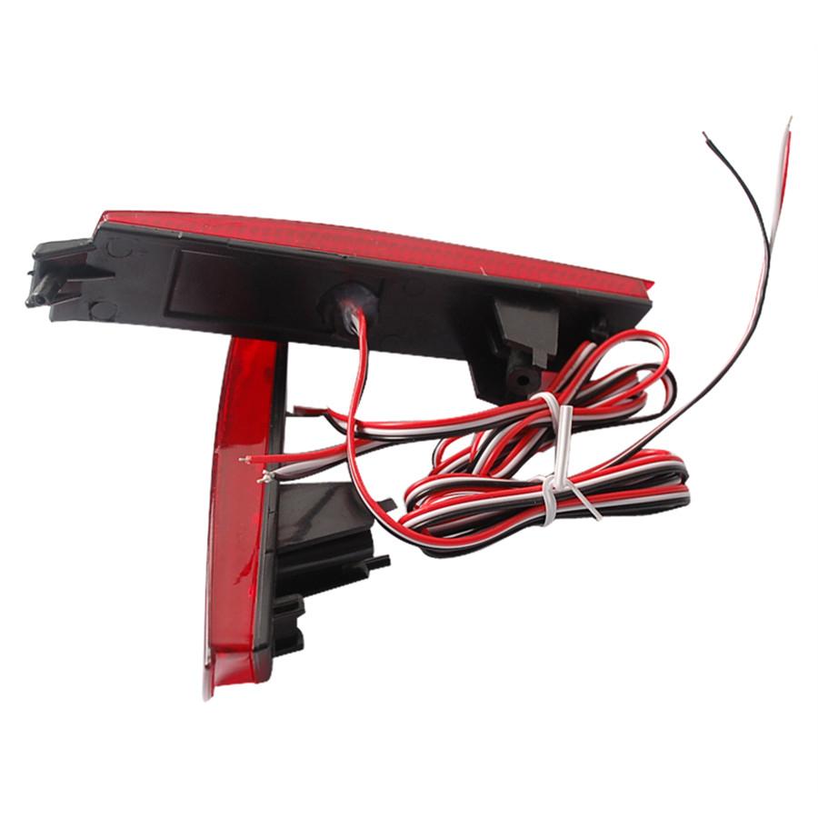 2 Pcs 12V Car Rear Bumper LED Reflector Red Lens Tail Brake Lamp FX35/FX37/FX50