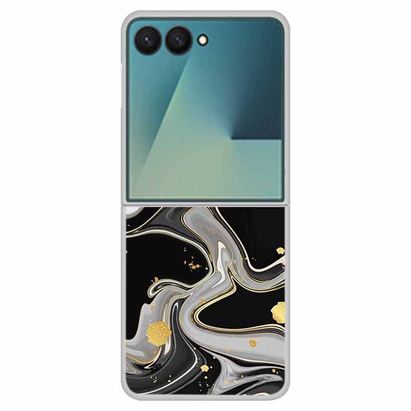 Marble Case For Samsung Z Flip7 Transparent Hard PC Plastic Cover Shockproof Coque for Samsung Galaxy Z Flip 7 5G Funda Zflip7