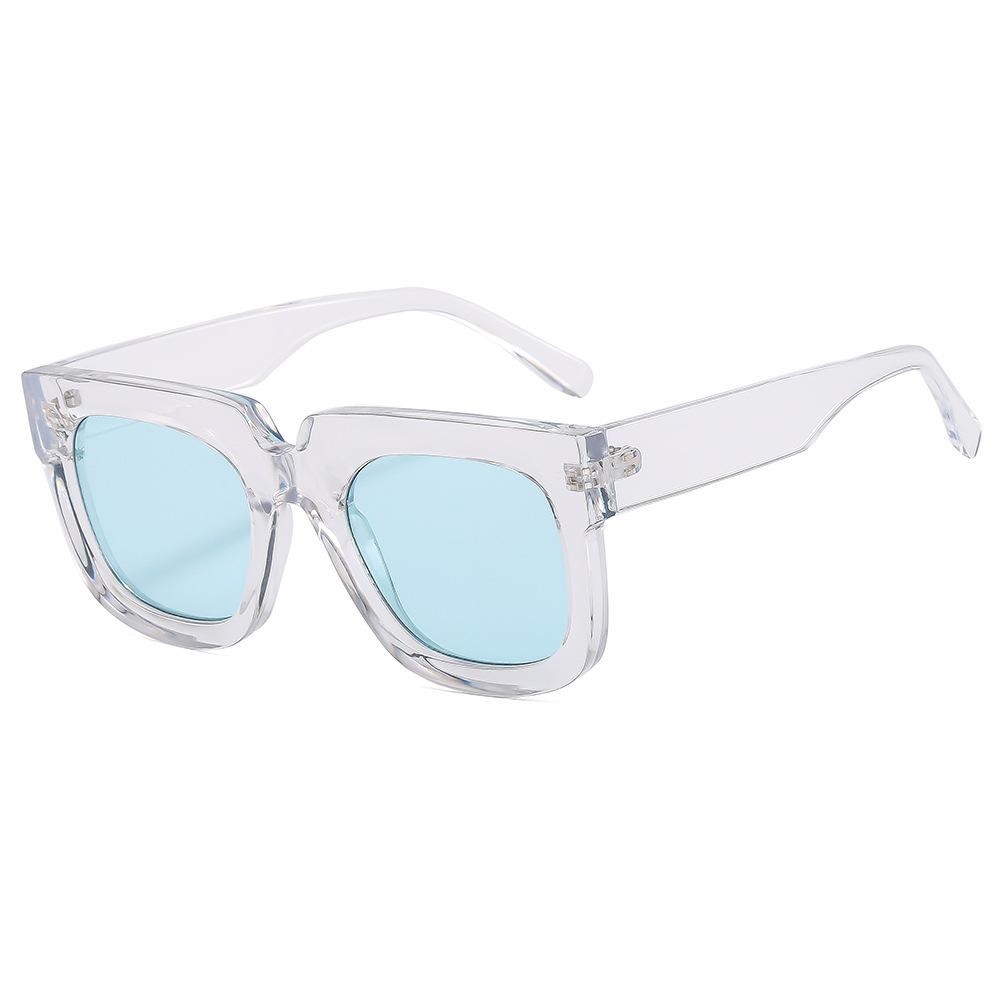 European and American men's and women's large frame trend ins wind sunscreen thick personality running PC sunglasses