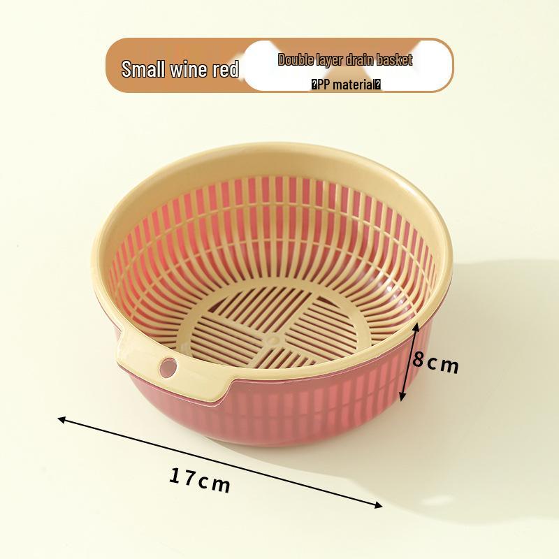 Dual-Layer Kitchen Storage Basket: Drainable, Multi-Purpose for Fruits & Vegetables