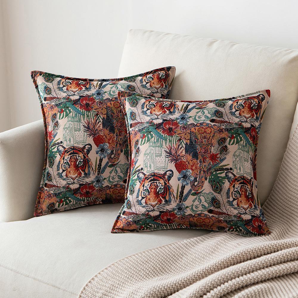 American Retro Pillow Cover Moroccan Flower Ball Living Room Sofa Pillow Geometric Pillow Cushion Pillow Cover