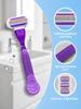 Women's razor machine, 8 interchangeable blades, purple