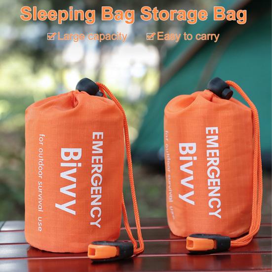 Outdoor Camping Tent Tool Storage Bag with Whistle Multifunctional Large Capacity Drawstring Bag Hiking Survival Emergency Tool Sundries