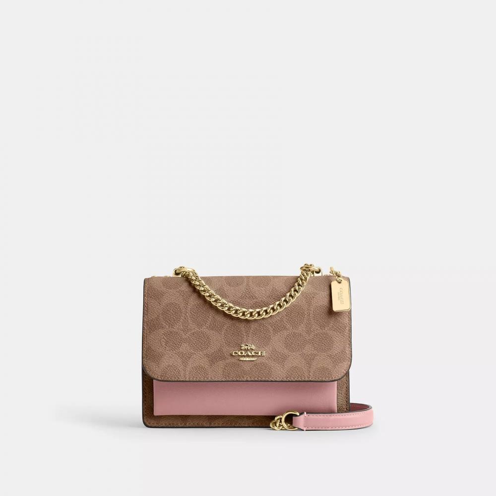 Coach MIni Klare Crossbody Bag In Signature Canvas Gold White Chalk