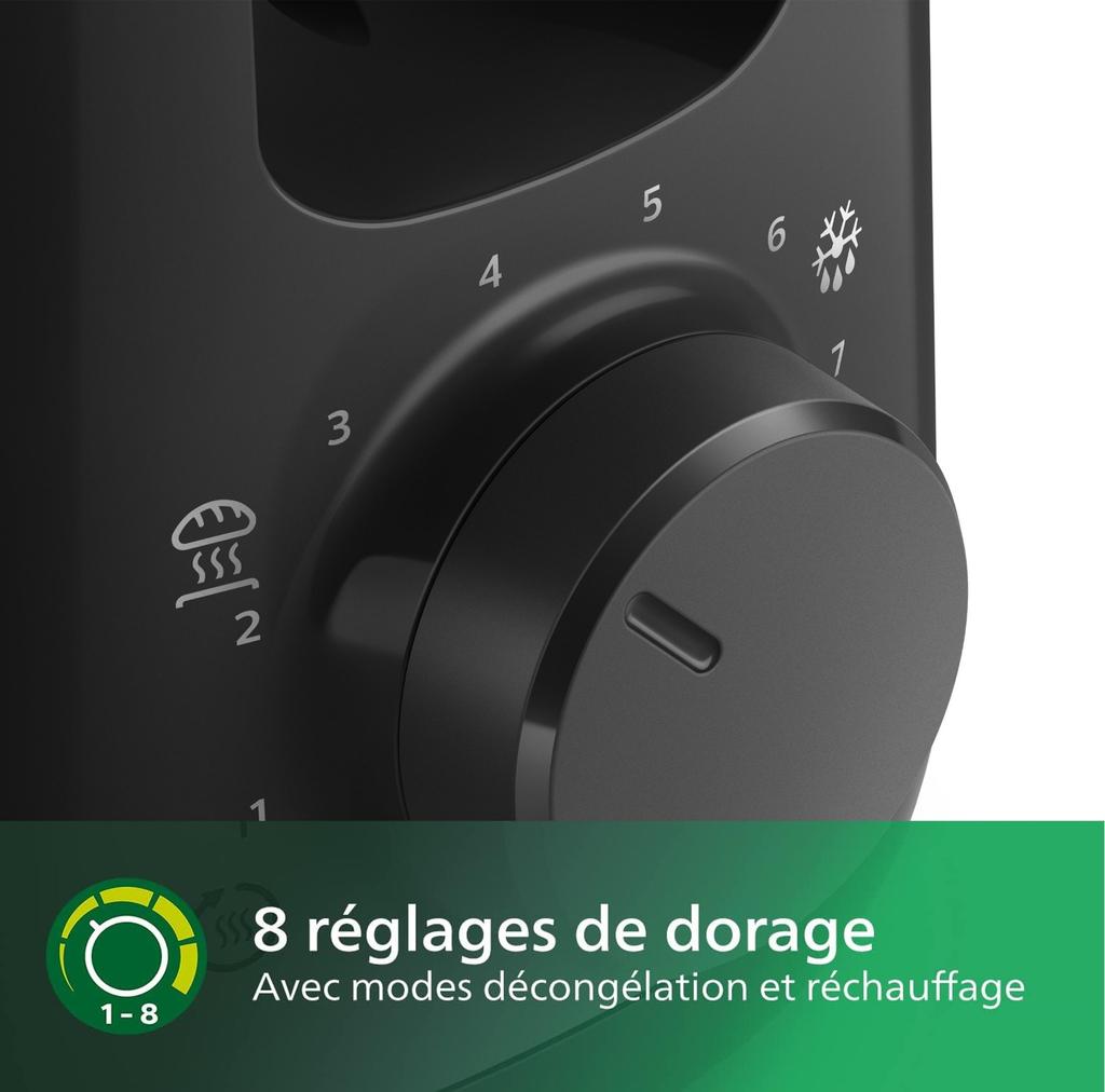 Grille-pain - PHILIPS - HD2590/90 - Collection Daily - 1 Fente Longue - 830W - Noir