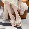 Fairy wind sandals female skirt 2025 new summer muffin platform flower beach shoes Internet celebrity Roman shoes tide