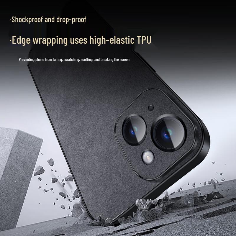 Shangsu iPhone 15 Series Nubuck Leather Style Protective Case