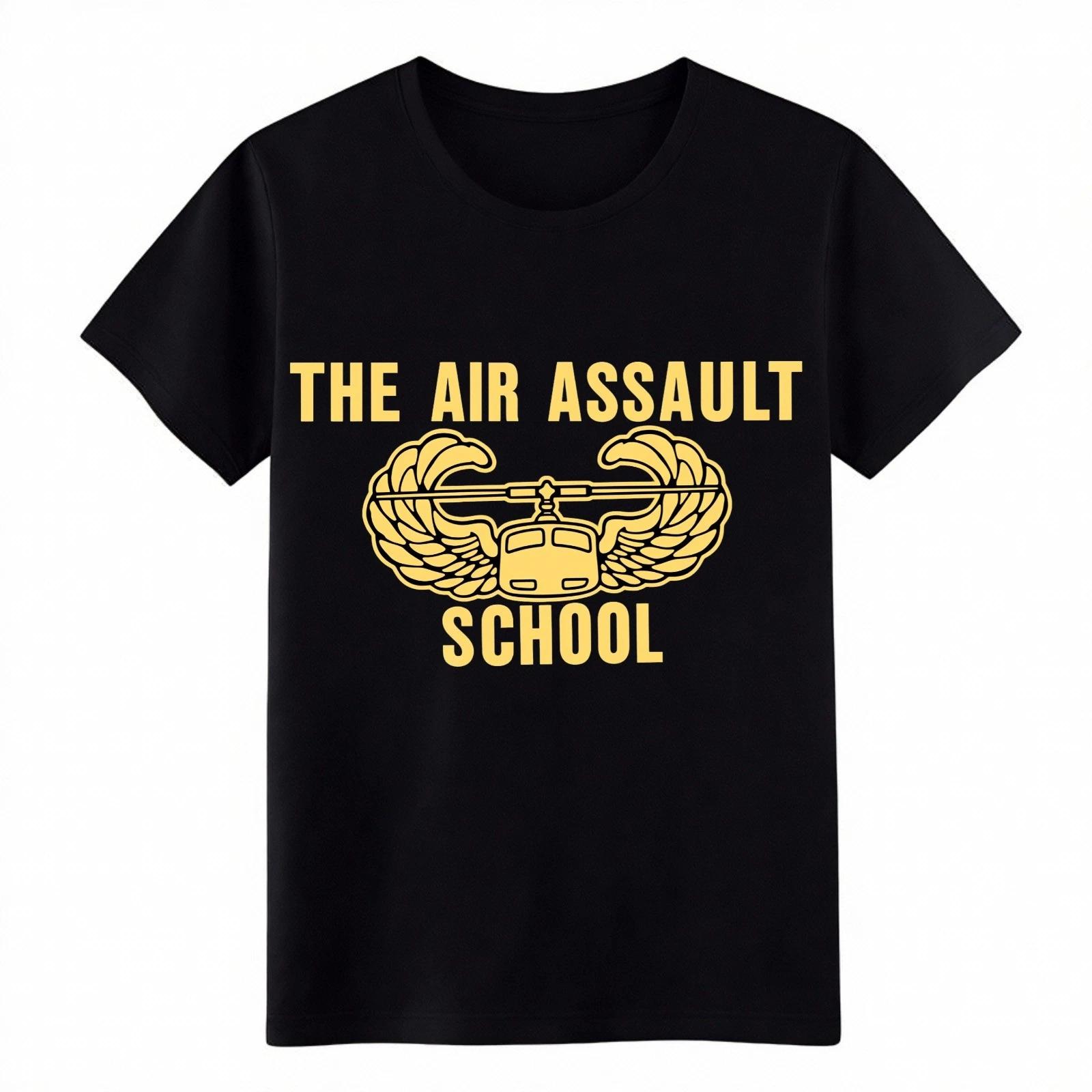 Unisex Veteran The Air Assault School Graphic T-Shirt,Military Helicopter Tee S