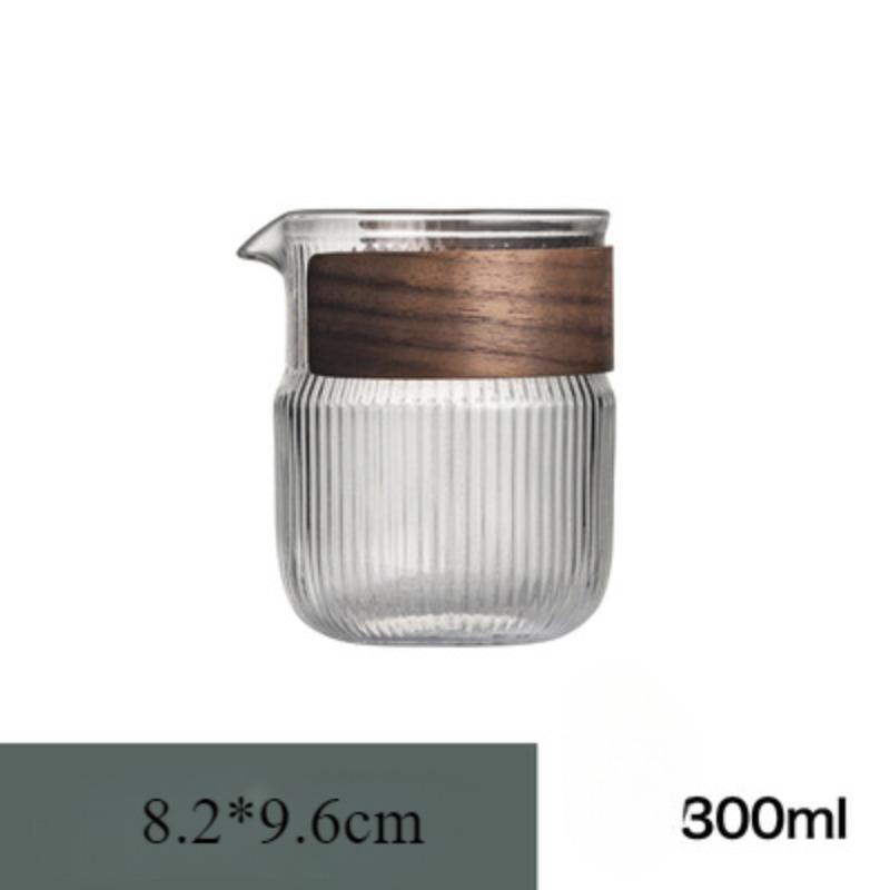 

Вертикальная зернистая чашка из боросиликатного стекла с высоким содержанием фтора, изолированная заварочная емкость для чая, аксессуары для бытовых чайных церемоний Vertical pattern(300ml)