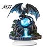 Acrylic Dragon Ornaments Fantasy Statue, Gothic Tabletop Figurine, Mythical Theme Room Decor Desktop Ornament for Office Bedroom Gaming Durable