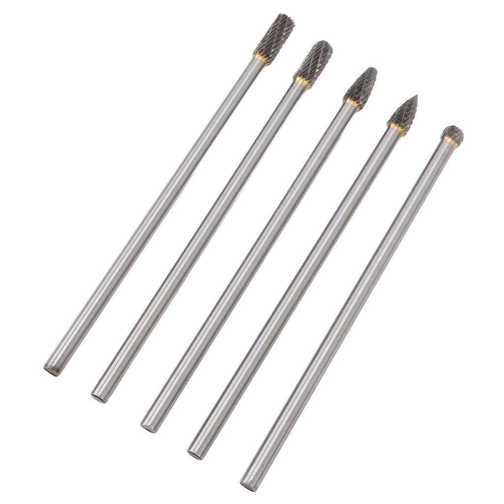 5pcs   Tool Carbide Burr Set 150mm Double Grain   Handle Alloy Impeller Polishing Tool for Chamfering Grinding Engraving