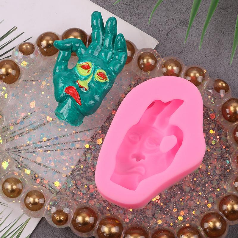 Halloween Silicone Molds Non-stick Ghost Pumpkin Bat Skull Witch Hat for DIY Fondant Pudding Cupcake Chocolate Candy Baking Mold