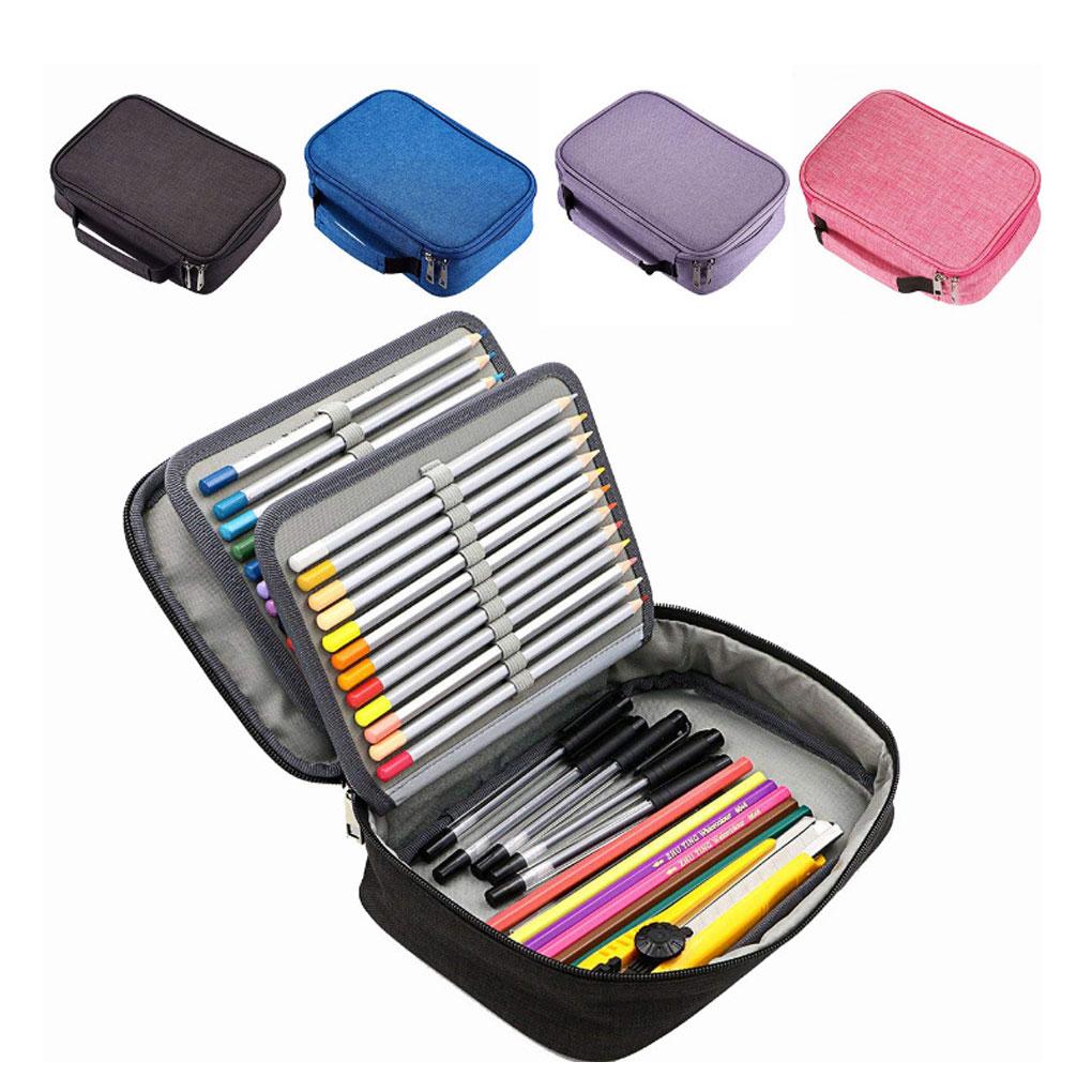 School 72 Holes Pencil Cases Capacity Pen Box Fabric Storage Bag Girls
