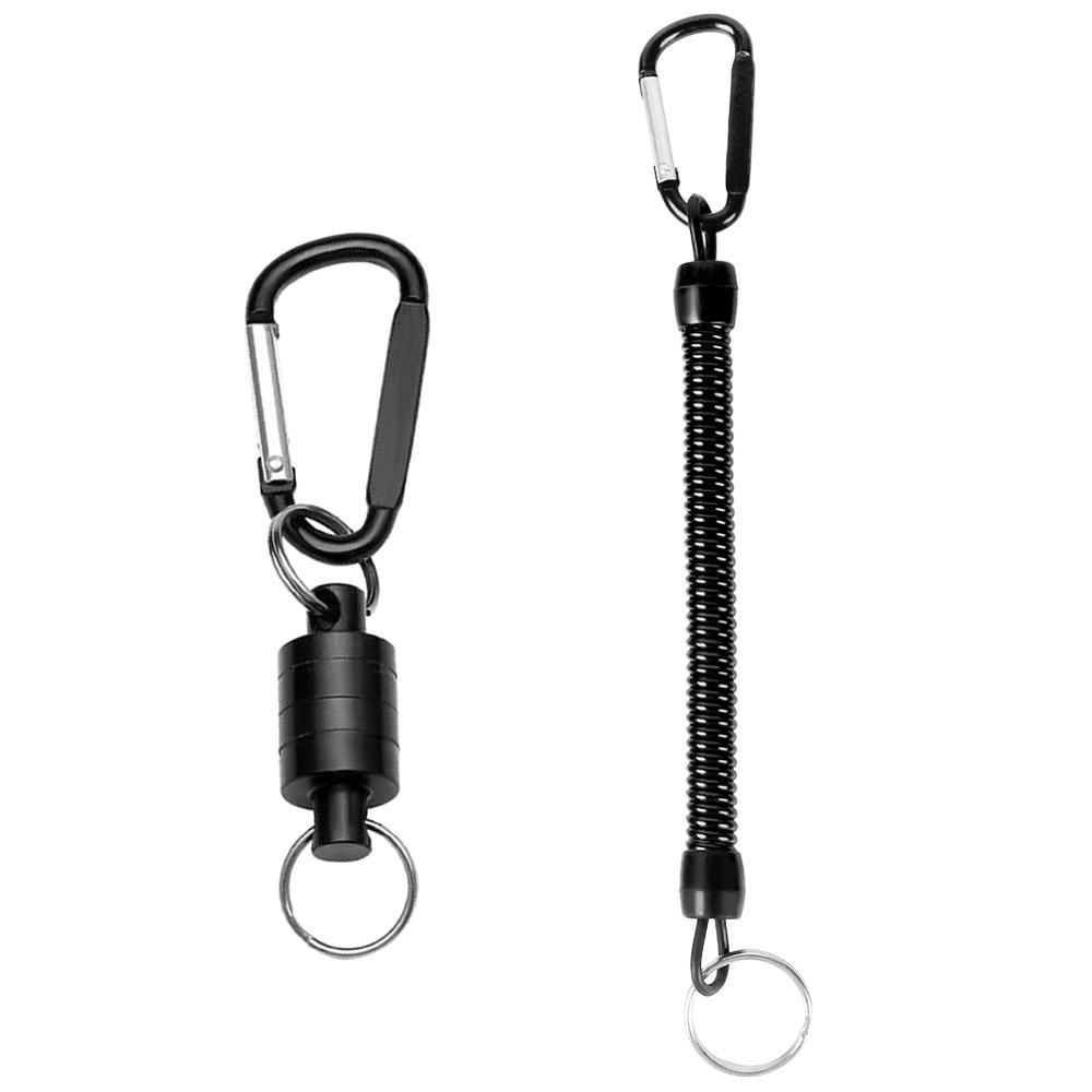 with Carabiner Clip Magnetic Net Release 3 Colors Lightweight Fishing Lanyard with Retractable Coiled Magnetic Fishing Holder