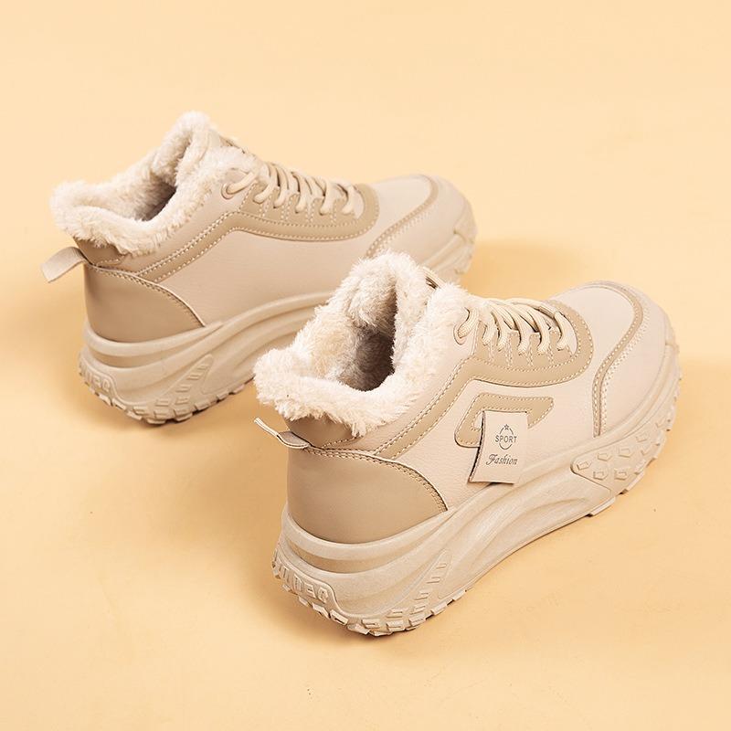 Winter Plus Velvet Warm Snow Boots, High-top Waterproof Ladies Thick-soled Wear-resistant Sports Cotton Shoes