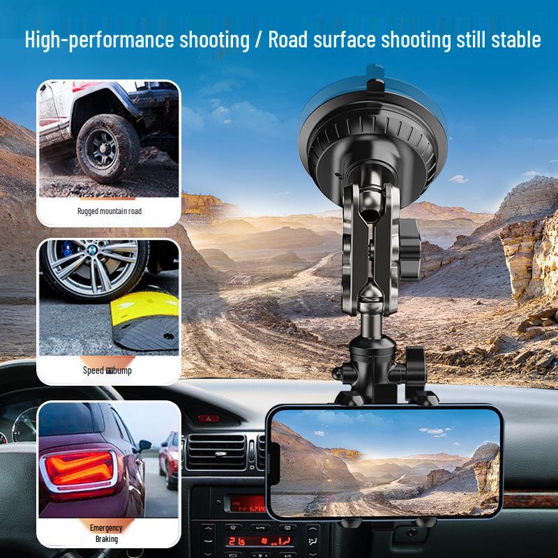 Car-Mounted Multi-Directional Phone Holder for Overhead and First-Person View Shooting with Suction Cup