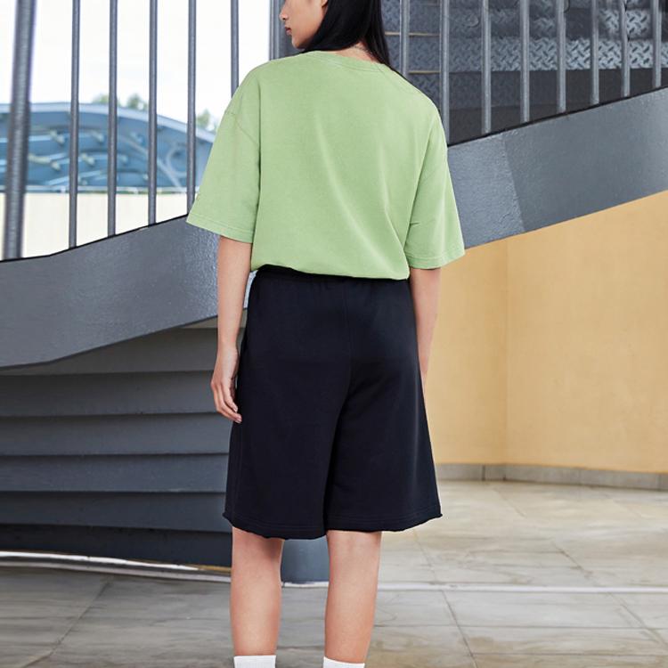 Li Ning CF Su Series Urban Functional Lace Logo Print High Waist Sports Regular Shorts Women shorts Black AKSSB10-3