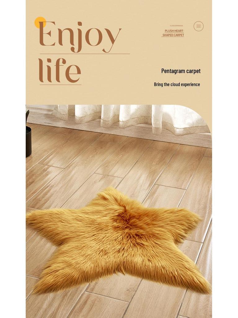Machine Washable Modern Faux Fur Rug - Dirt-Resistant Living Room/Bedroom Mat