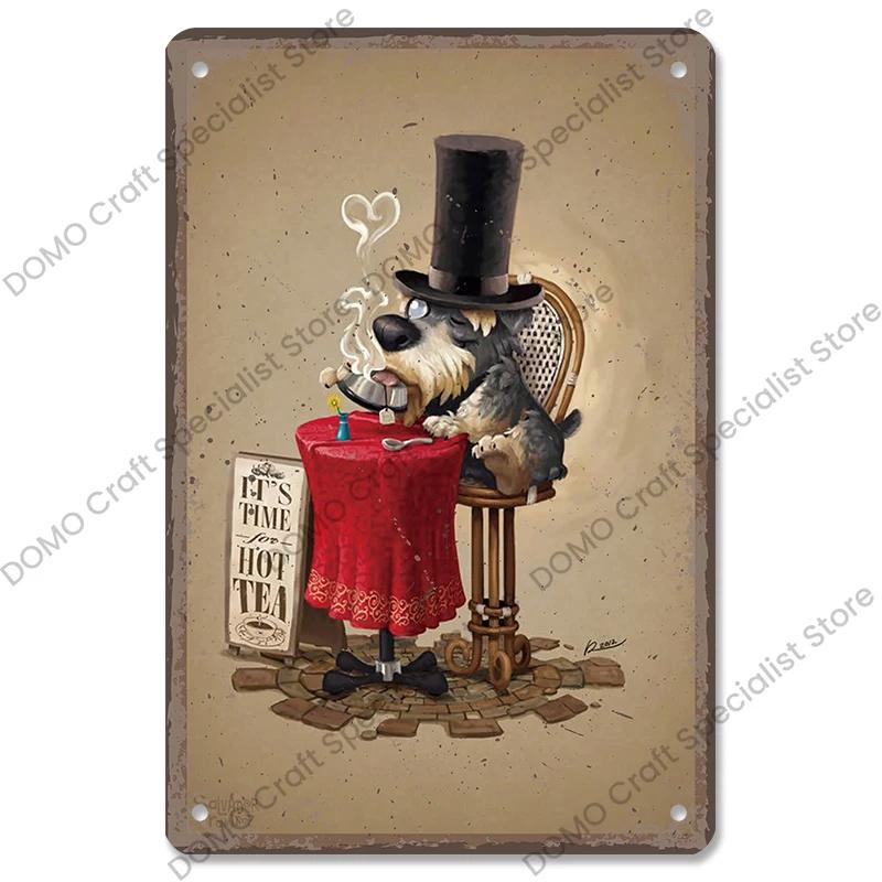 

Таблички для домашних животных, таксы, винтажные металлические пластины для напитков, кофе, вина, книги для чтения, металлические жестяные знаки, настенный декор для бара, зоомагазина, дома 20x30cm