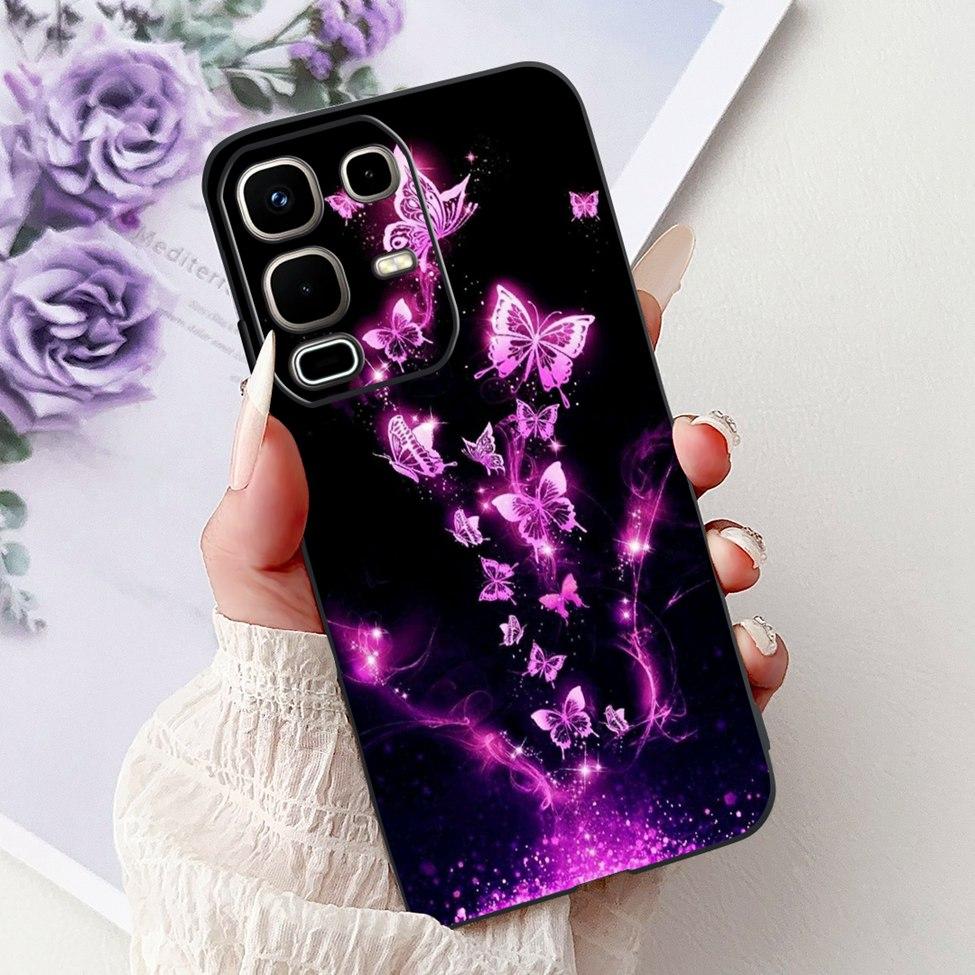 Per Infinix Note 50s X6870 Cover Posteriore Per Infinix Note 50s 5G Custodia Silicone Moda Lusso Fiori Gatto Carino Dipinto Divertente Paraurti