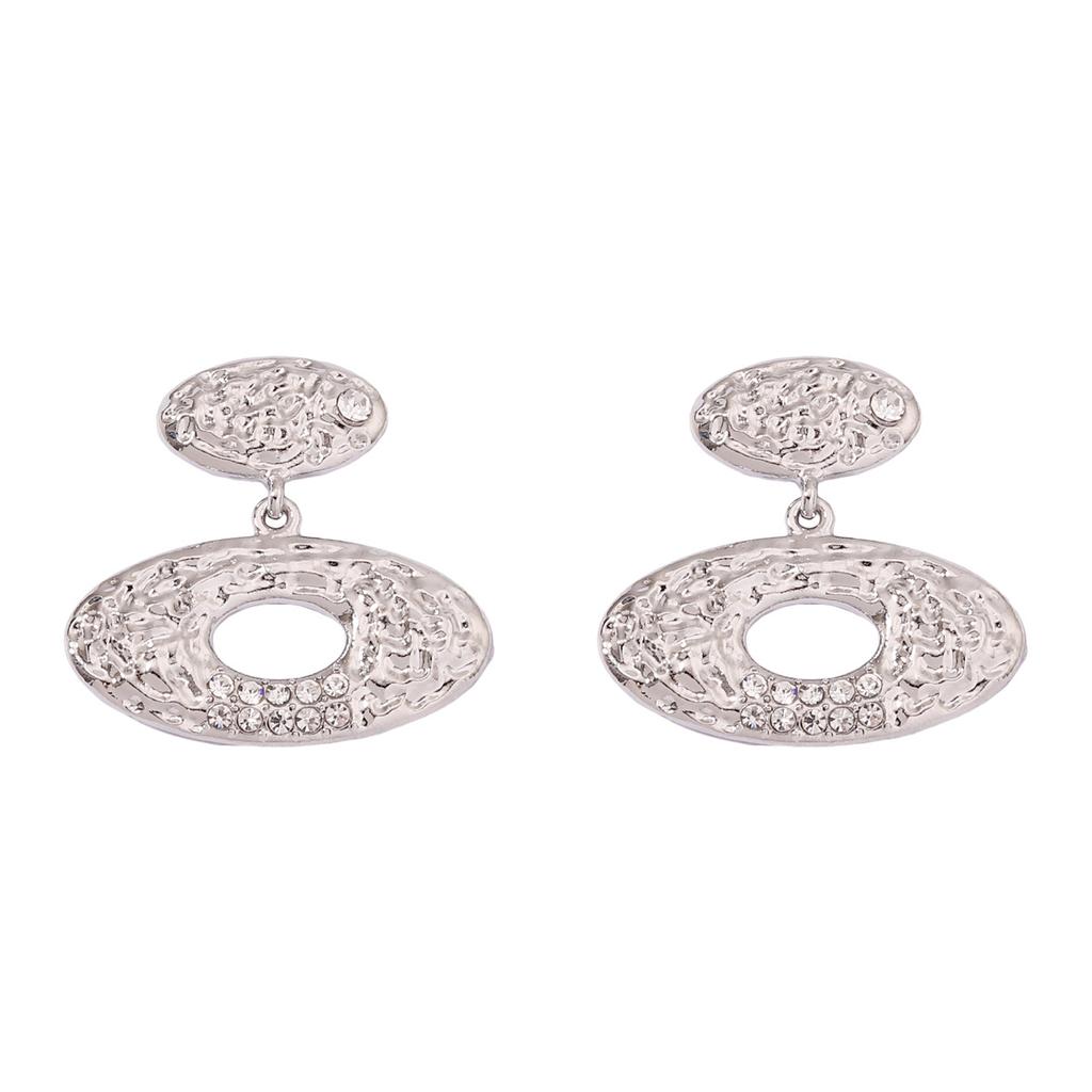 New geometric oval temperament, light luxury, versatile trendy fashion earrings, women