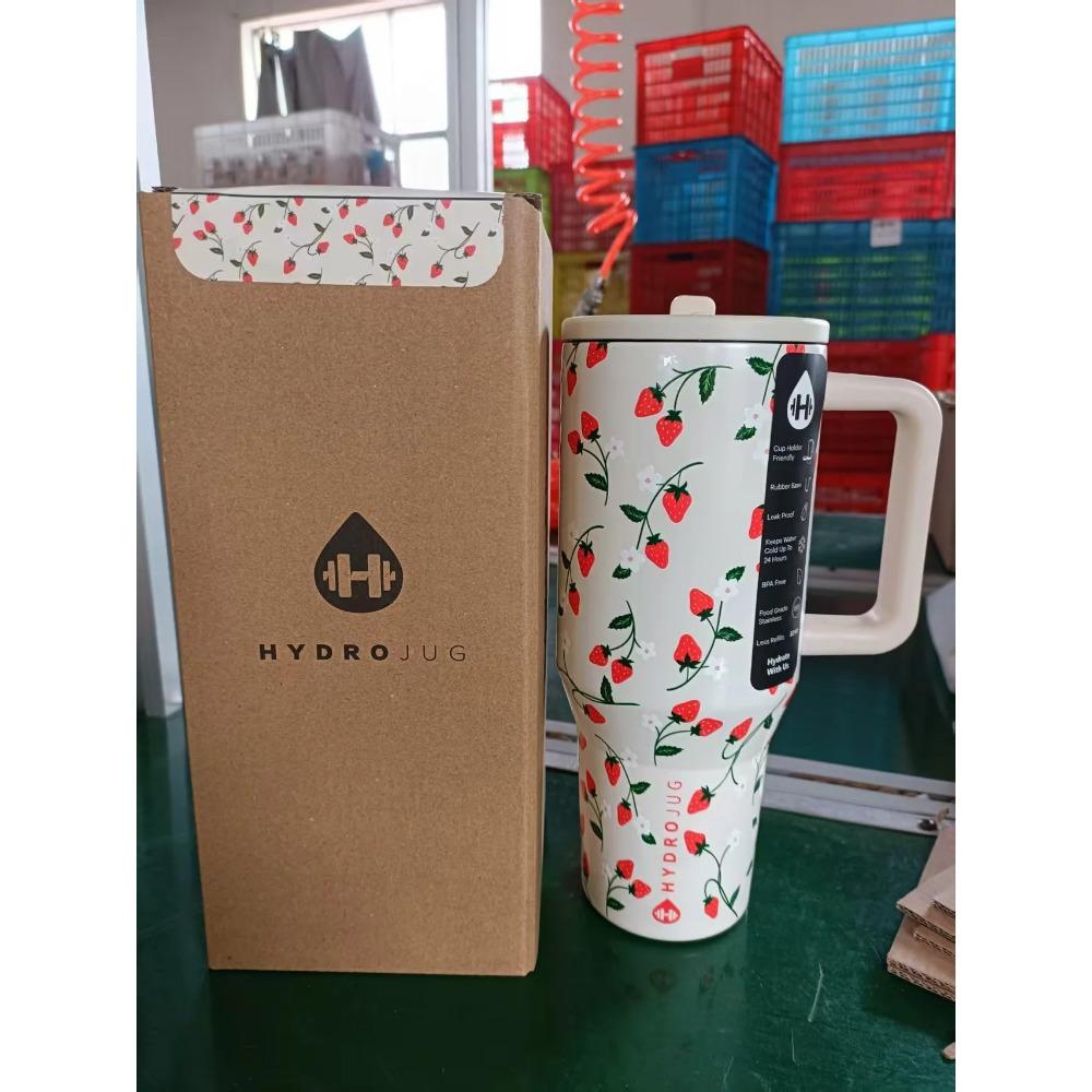 

HydroJug Тамблер 32 унції/40 унцій Traveler Кришка з соломинкою Нержавіюча сталь Вакуумна ізоляція Автомобільна кружка Подвійні стінки Термальна Крижана Дорожня 32OZ суничний