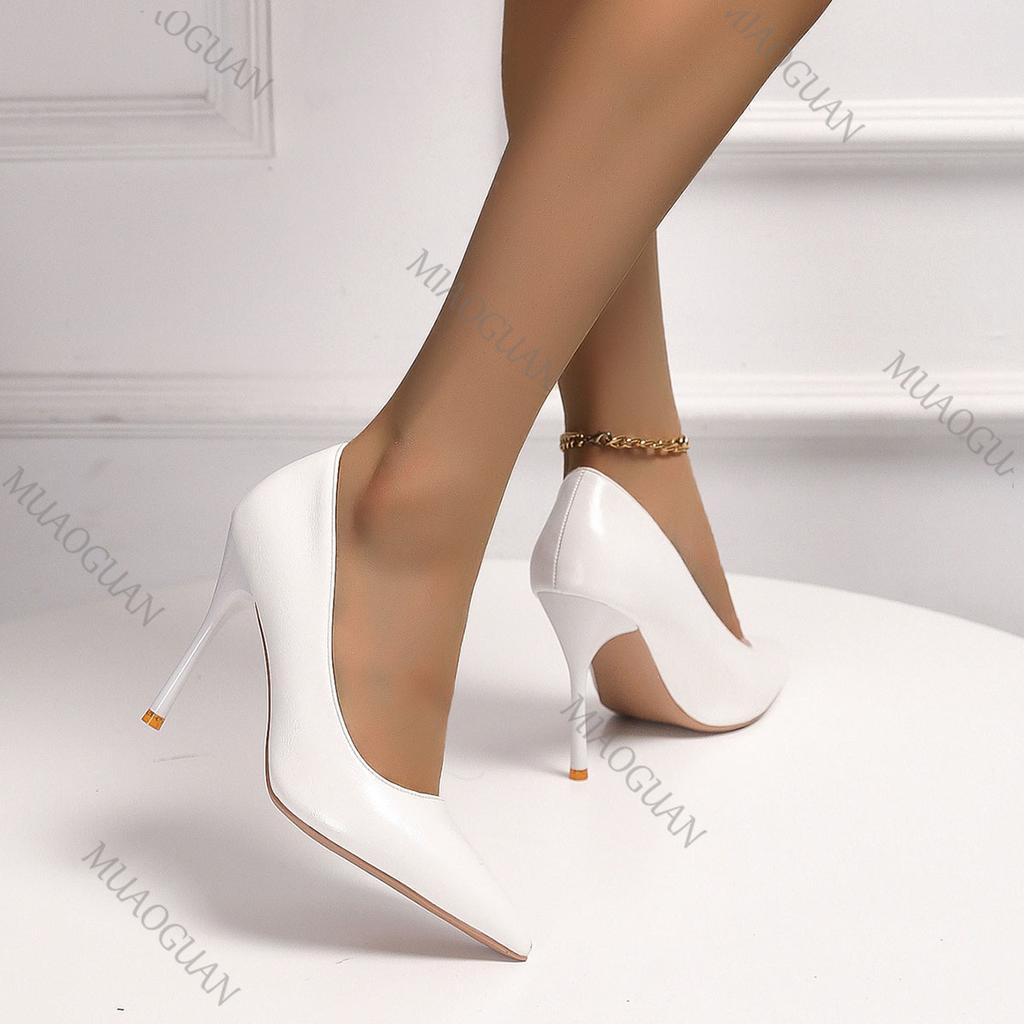 Fashion Sexy High Heels for Women Pointed Toe 10cm Stiletto Heeled Pumps Spring Autumn Woman Elegant Solid Slip On Banquet Party Shoes