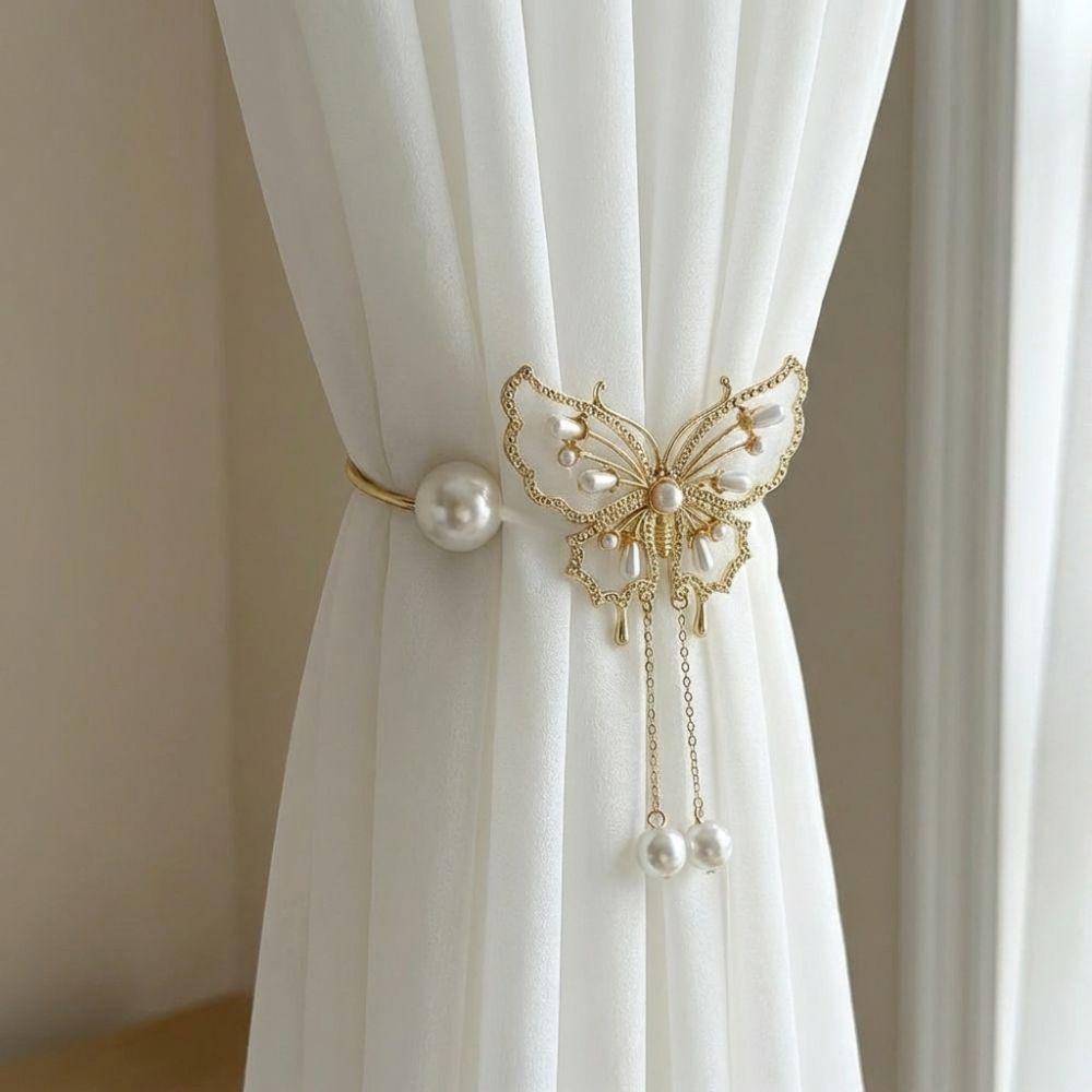 Luxury Curtain Tiebacks Gold Pearl Curtain Straps Curtains Accessories Curtain Holdbacks  Homestay
