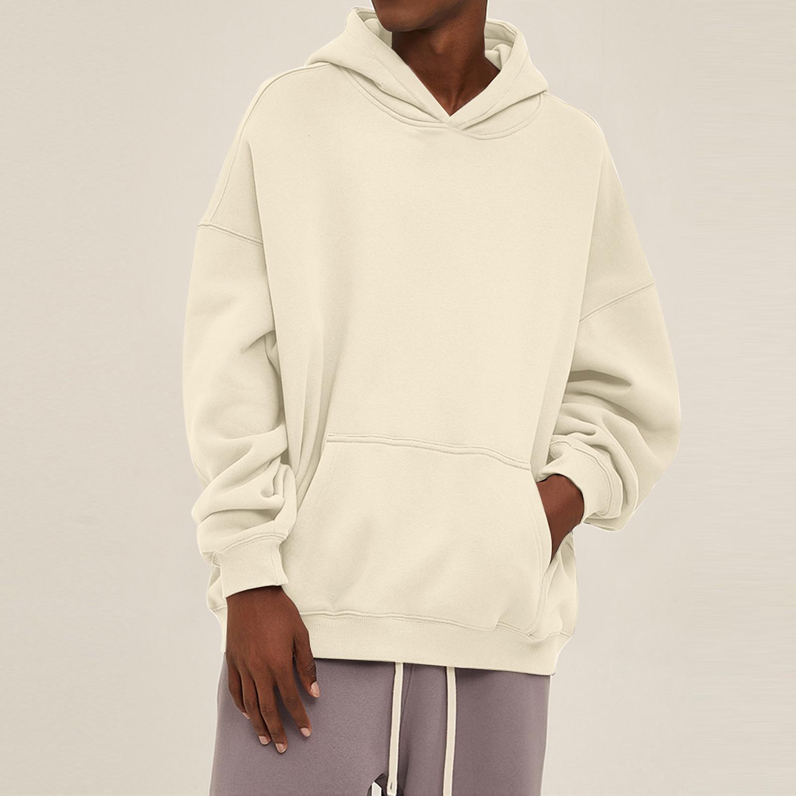 

Спортивный костюм с капюшоном, унисекс, одежда для бега, пуловер с длинными рукавами, толстовка с капюшоном L бежевый