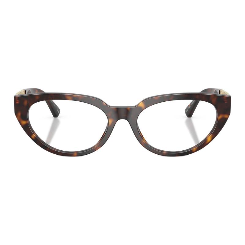 Versace Temple Logo Design Acetate Cat Eye Optical Glasses Women's Havana 58245553 VE3383 108-Havana color 52