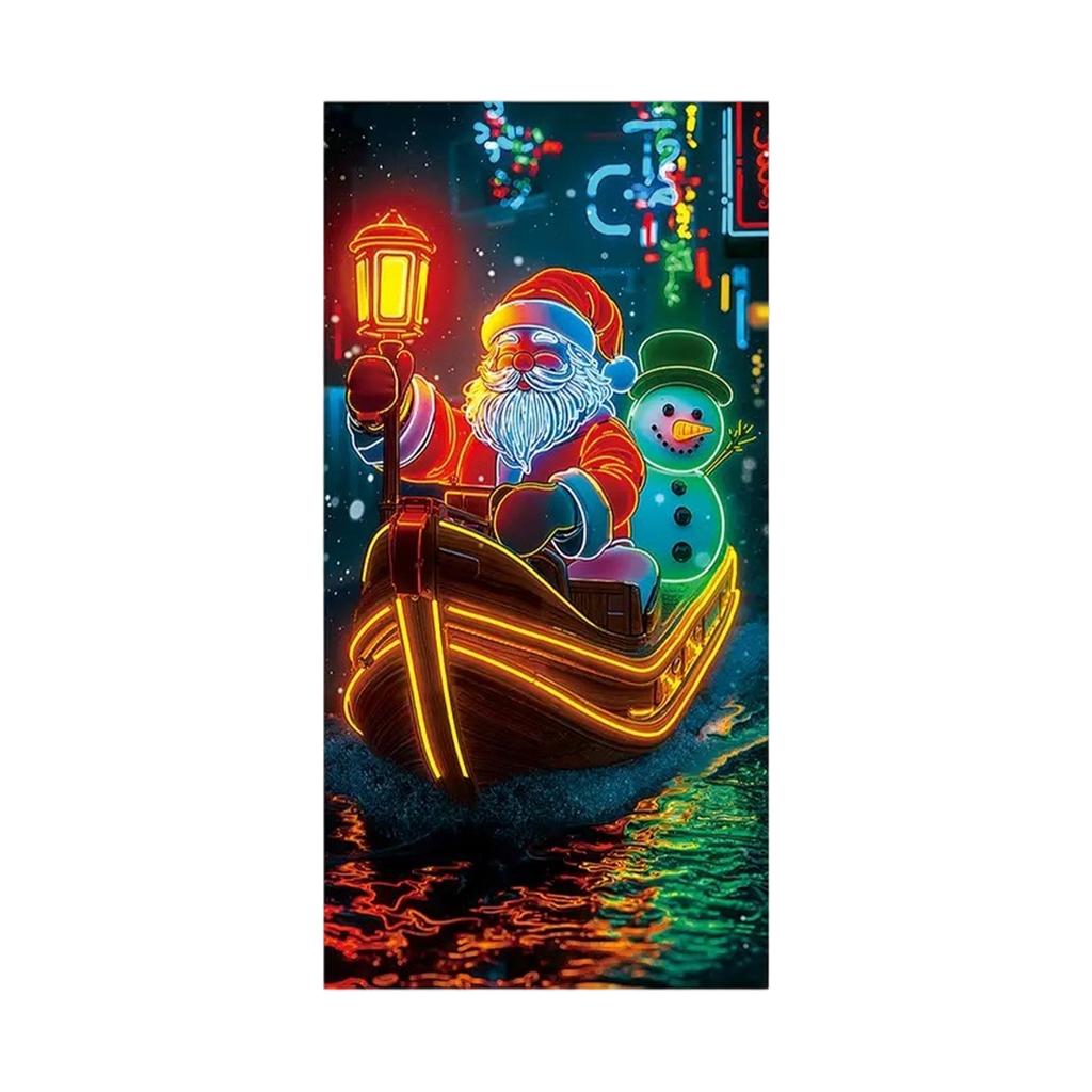 Christmas UV Fluorescent Door Banner/cover Background/holiday Party Decoration/Christmas Decorative Hanging Cloth