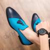 Belgische Herren-Loafer, blaue Abendschuhe, stilvolle formelle Leder-Blazer, Tanzschuhe für Männer