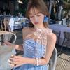 Bows, Pearl Strings, Silk Scarves, Summer Vacation Style, Atmosphere-enhancing Neckband Decoration, Hairband, Hair Ties