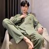 Men's 100% Cotton Pajama Set for Spring & Autumn: Long Sleeve, Long Pants, Versatile Outdoor Wear