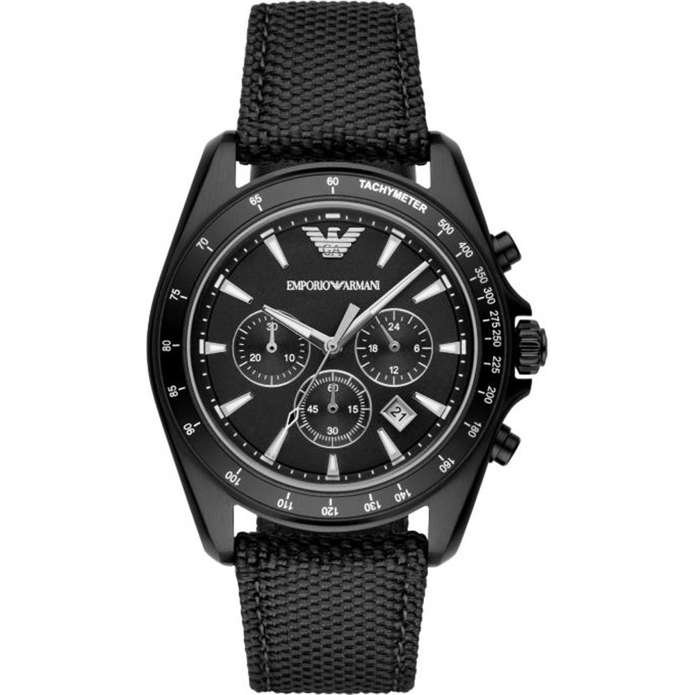 Emporio Armani Sigma Black Textile over leather Gents Quartz Chronograph AR6131 чёрный