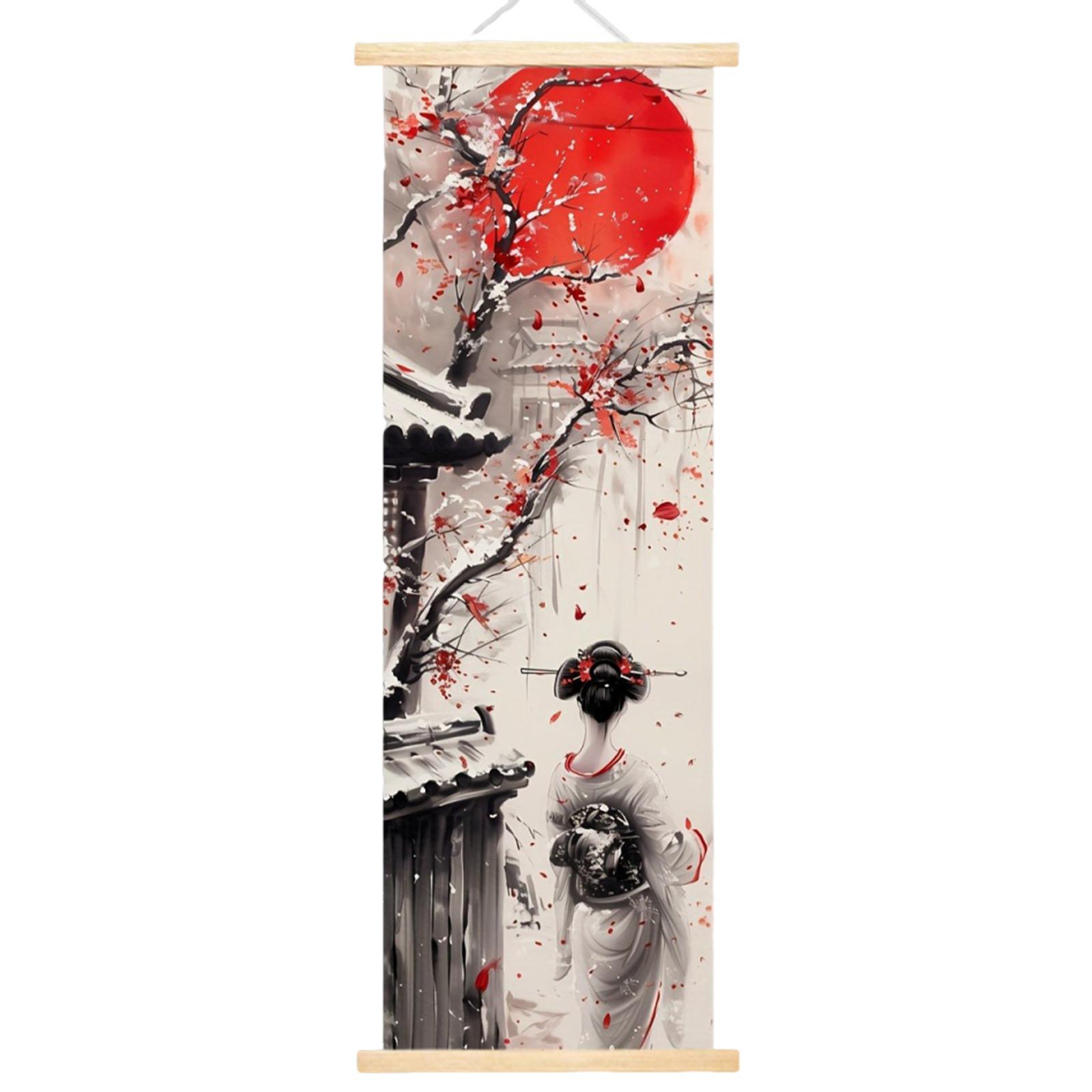 Japāņu Geišu Vertikāli Gobelēni 40x120cm Sienas
