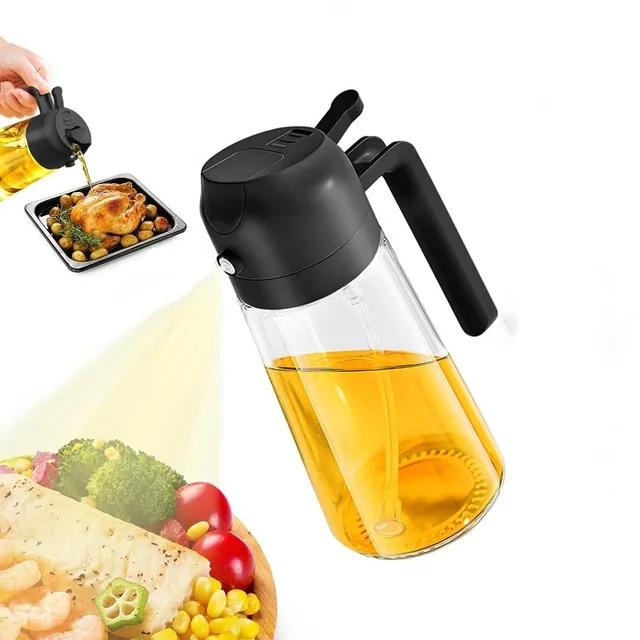 2in1 470ml Plastik Sprühöl Sprühflasche Sprühölspender Ölkrug Essigflasche BBQ Küche Backen Braten Picknick Küchenwerkzeug
