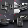 Carbon Fiber Car Key Fob Cover Chain Case For Land Range Rover Sport Evoque Defender 90 110 130 Discovery Velar Jaguar XF F-PACE
