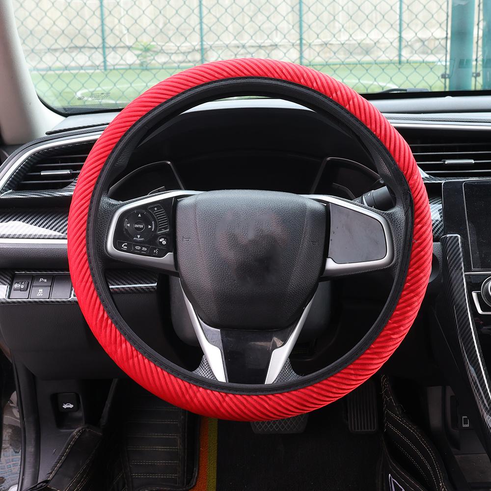 Нескользящие чехлы на рулевое колесо автомобиля Универсальный износостойкий защитный чехол на рулевое колесо Противоскользящий сетчатый чехол на рулевое колесо красный