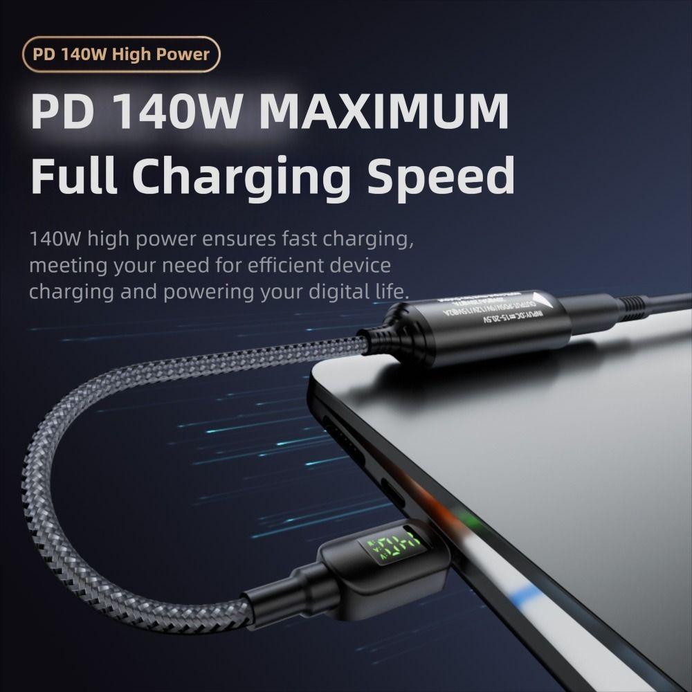Digital Display DC To Type-C Converter USB-C Output PD 140W Charging Cable Adapter 5V 9V 15V 20V Input Intelligent