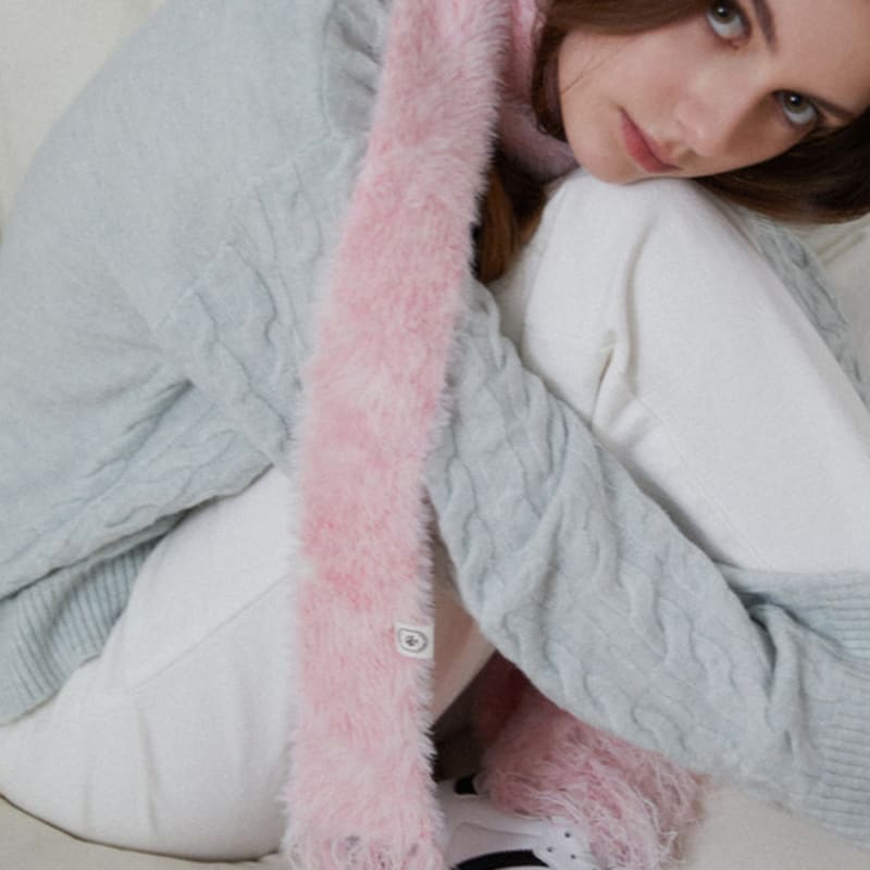 Tatiana Color Blending Tassel Slim Fur Muffler MF8111 2 Colors